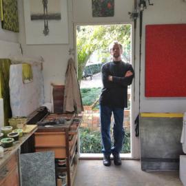 Graham Crow in His Studio