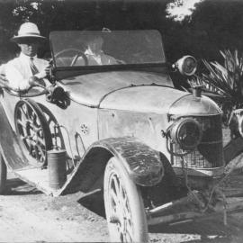 George Maltby in his A. C. car