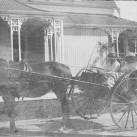 Pony and trap at Maungawhare, Ōtūmoetai