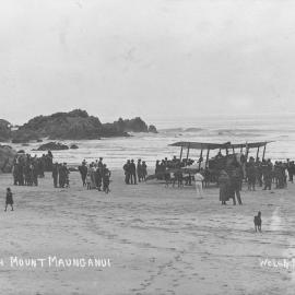 Biplane on Mount Maunganui beach