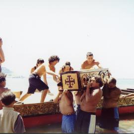 Bishop Pompallier on Tākitimu waka