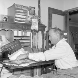 MP George Walsh at the disabled children's fete, 1959