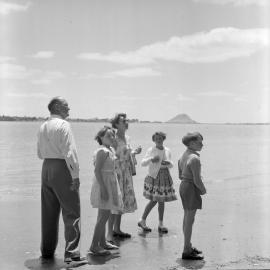 George Walsh with rescued boy, 1959