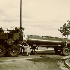 Pete Cunrow using a NATO truck
