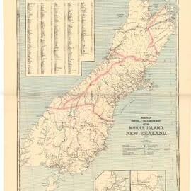 Railway, Postal, and Telegraph Map of North and South Island.