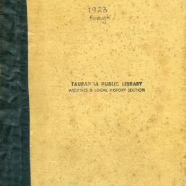 District Electors' roll for the Borough of Tauranga, 1923