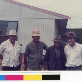 Ratima Rolleston, Wiremu Ohia, Kaikohe Rolleston, & Bruce McFadgen at Ōtāwhiwhi marae (Ams 248)