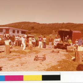 Wood chopping competition at Ōtāwhiwhi marae (Ams 248)