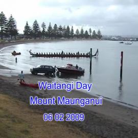 Tākitimu waka at Waikorire (Pilot Bay) Waitangi day 2009