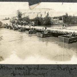 Pontoon over Jordan - troops bathing