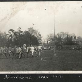 Soldiers involved in team games at Hornchurch