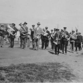 Band at opening of railway 1920s