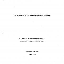 The Aftermath of the Tauranga Raupatu, 1864-1981