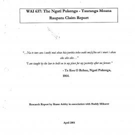 The Ngāti Pūkenga-Tauranga Moana Raupatu Claim Report