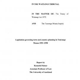 Legislation governing town and country planning in Tauranga Moana 1953-1990