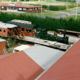 Historic Village locomotive from train station roof c. late-1990s
