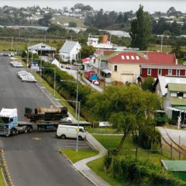 Historic Village locomotive leaving on truck c late-1990s