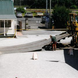 Historic Village rail tracks removal c late-1990s