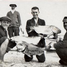 Fishermen displaying snapper c. 1920s