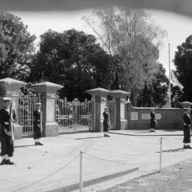 navy guards at park gates
