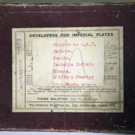 Photograph of aspect of glass plate storage box