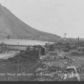 Mount Maunganui Wharf and Railway Workshops, 1922