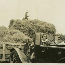 Haymaking on the Tilby farm, Ōtūmoetai, Tauranga c. 1930s