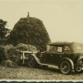 Haymaking on the Tilby farm, Ōtūmoetai, Tauranga c. 1930s