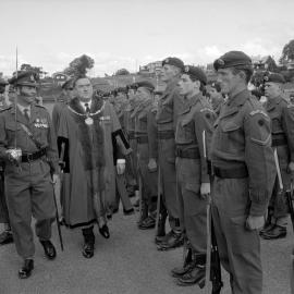 Freedom of the city: Bob Owens inspecting the battalion