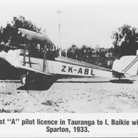 Tom Baikie's Spartan Bi-plane in 1933