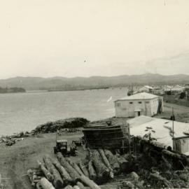 Smith and Harveys timber mill (later Odlins) on Dive Crescent, Tauranga, c. 1950