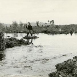 First breach in stopbank, 6 Jun 1956