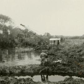 Construction of south stopbank, Kaituna River, c. 1956