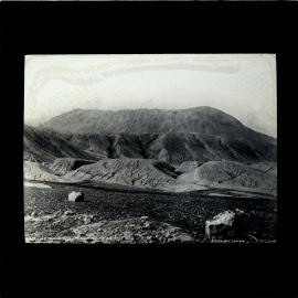 Ash-covered landscape and tarawera, after eruption, 1886