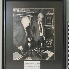 THE ELMS LIBRARY 150 YEARS - Commemorative Day April 7th 1989. (Caption: Duff Maxwell & Sir Paul Reeves)