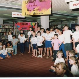 Matua primary School performing kapa haka at Tauranga Library.