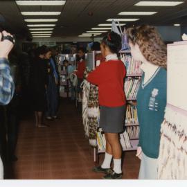 Unveiling the tukutuku panels at Tauranga Library as part of Women's Suffrage