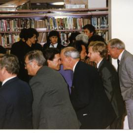 Hariru/ hongi during pōhiri at the Tauranga Library tukutuku panels unveiling as part of Women's suffrage