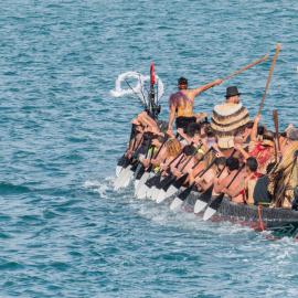 Tākitimu being paddled