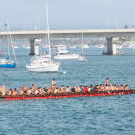 Tākitimu being paddled