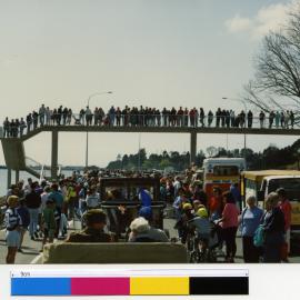 Masses gathered at Waikareao Expressway