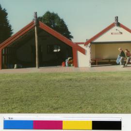 Tūwhiwhia wharenui and Tauaiti whare pae tapu at Ōpureora marae