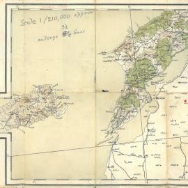 Captured Turkish map of Gallipoli WWI 