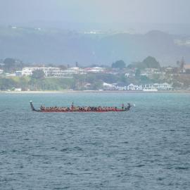 Tākitimu waka being paddled