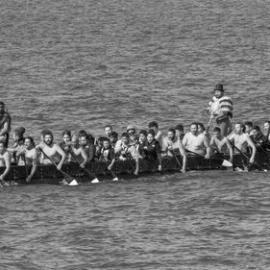 Tākitimu waka being paddled