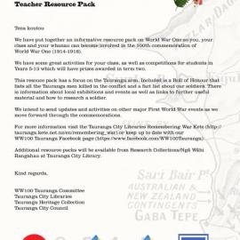 WW100 Teacher Resource Pack (2015)