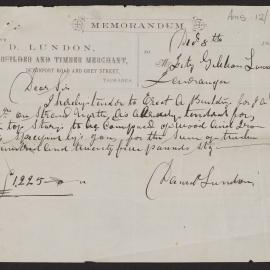 Tender for building from David Lundon