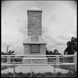Pukehina Presbyterian Church. Cairn at church stite. In Memoriam Donald Grant