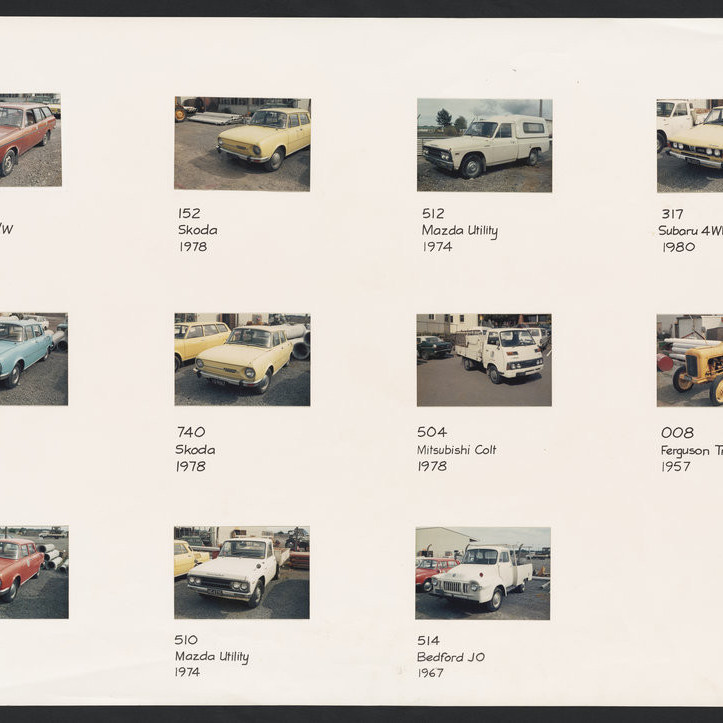 Tauranga District Council vehicle fleet photographs, early 1980s