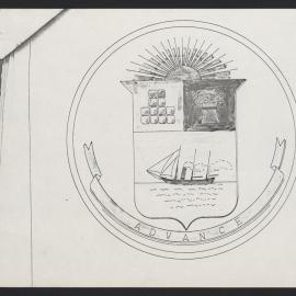 Photocopied drawing of the Tauranga City Council crest